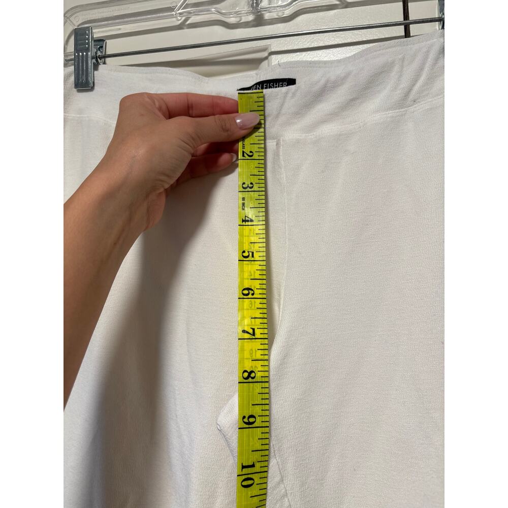 Eileen Fisher Women's White Stretch Pull-On Slim Pants Size M - Picture 4 of 8
